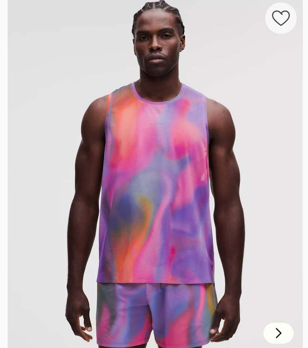 Lululemon Fast and Free Singlet Race Length Speed Glow Multi SMALL